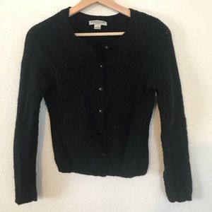 Pendleton black lambswool cardigan sweater